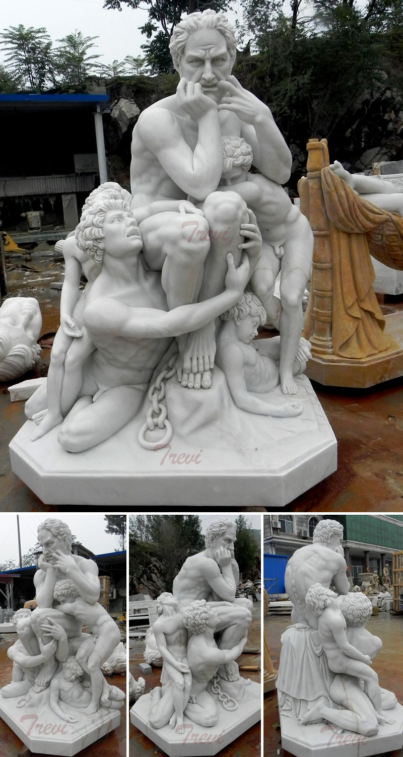 Life size famous marble carving sculptures of Ugolino and His Sons by carpeaux design for sale