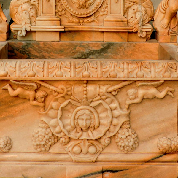 Luxury lion head wall garden fountain details