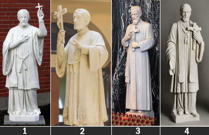 Catholic religious statues of Saint Francis Xavier for garden decor designs