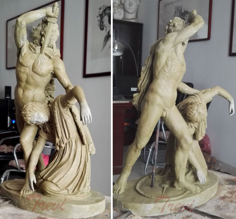 Clay model home decor Ludovisi Gaul and his wife famous marble art statues