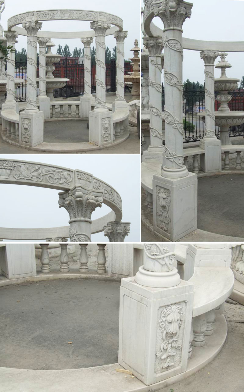 Italian design white marble garden pavilion to buy detailsItalian design white marble garden pavilion to buy details