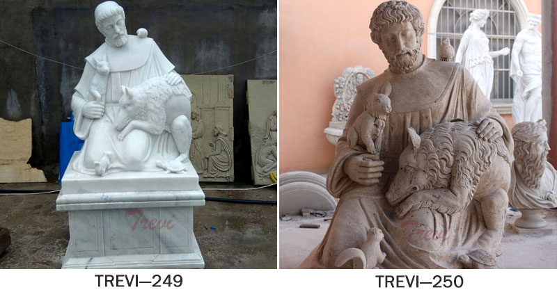 Outdoor catholic saint statues of St Francis for churches designs