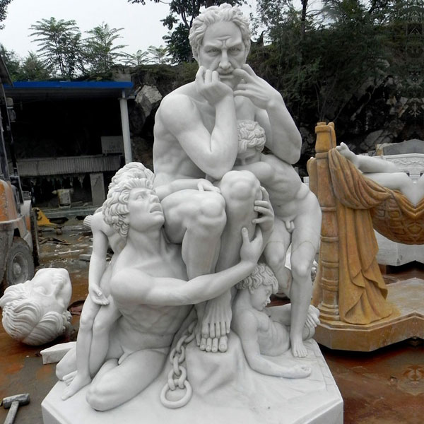 Life size famous white marble carving sculptures around the world of Ugolino and His Sons by carpeaux design for sale