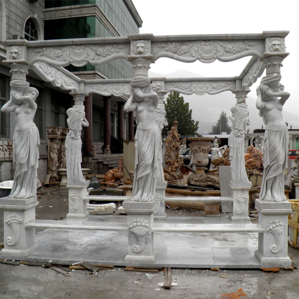 custom outdoor yard marble Italy pavilion with beach factory design for sale from Trevi Sculpture