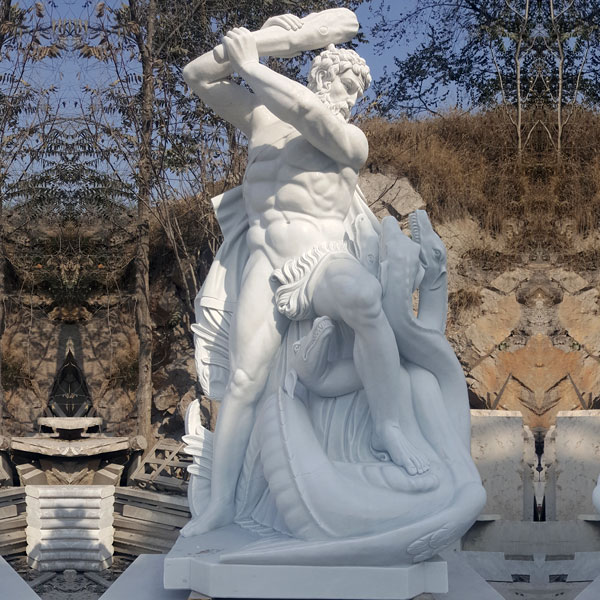 No. TCH-11 Famous marble art sculpture of Hercules and the hydra snakes statues