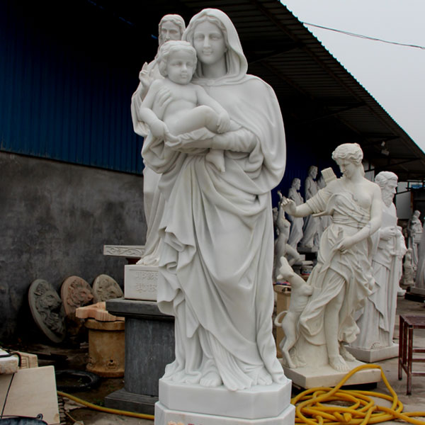 TCH-22 Mother Mary hold Baby Jesus life size marble statues price