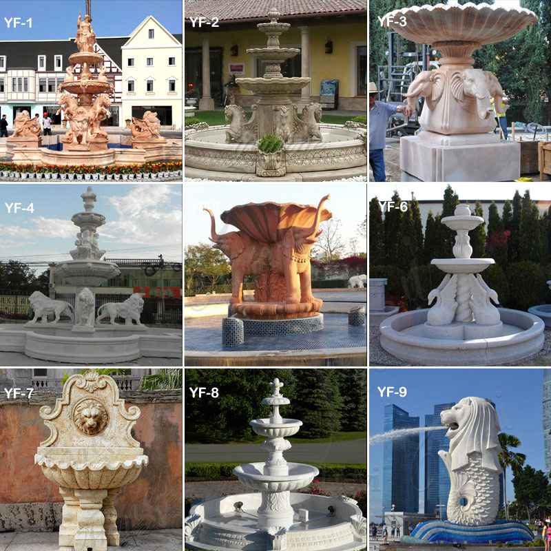 Garden Three Tiered White Marble Fountain