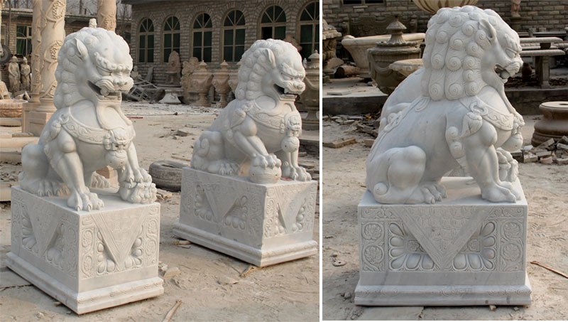 Hand Carved White Marble Lion Statue Introductions