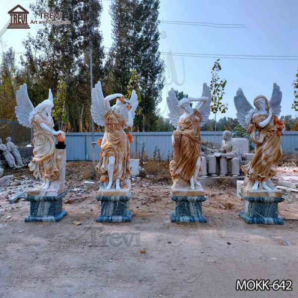 Life Size Winged Four Seasons Marble Statues for Garden Decor Suppliers MOKK-642
