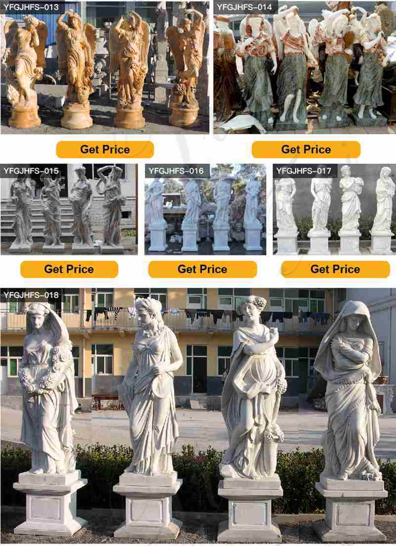 Life Size Winged Four Seasons Marble Statues