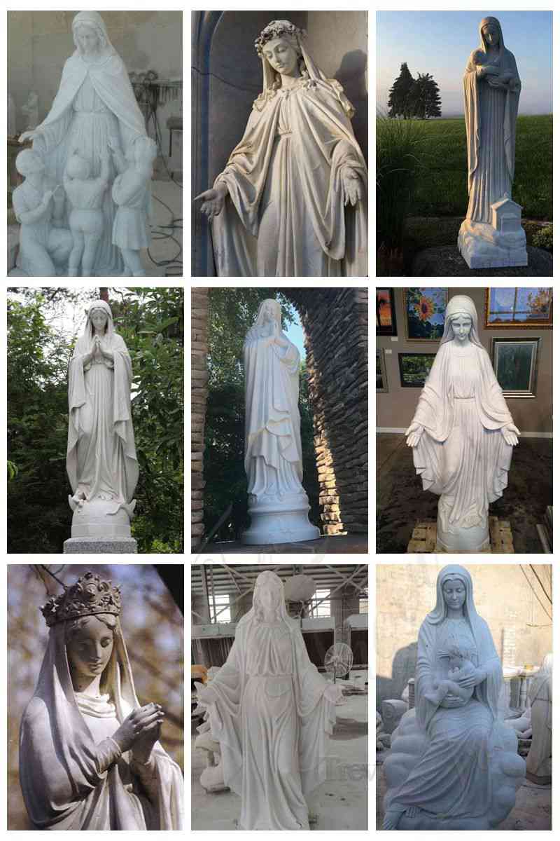 Our Lafy of Fatima with Children Marble Statues for Church Suppliers