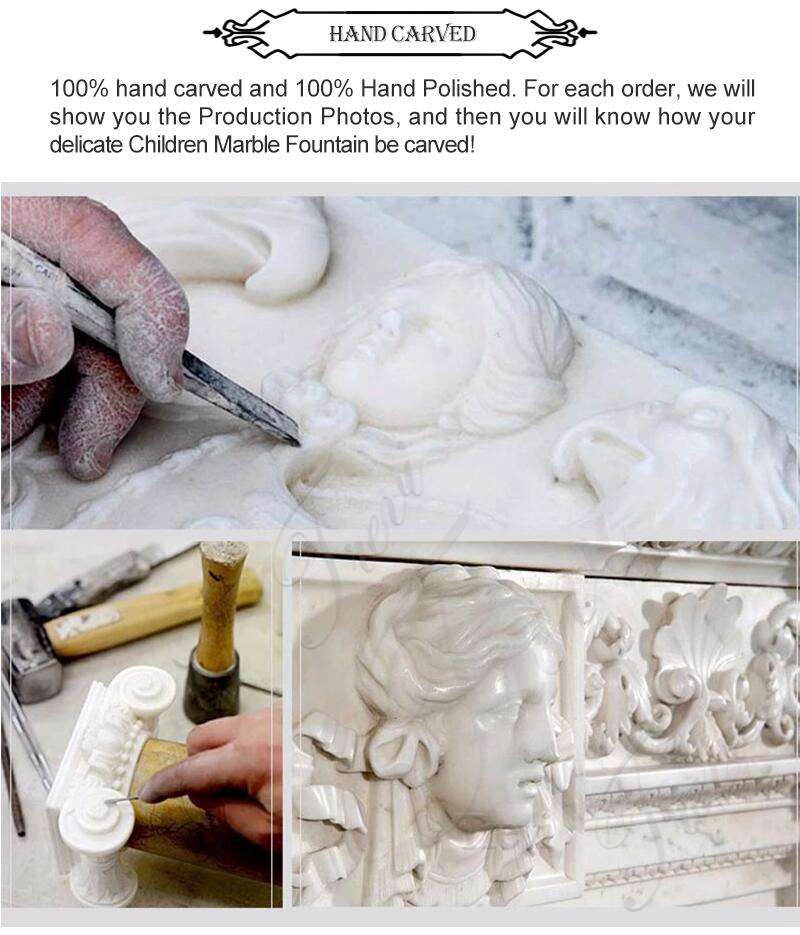 process of marble fountain for garden