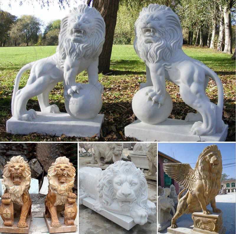 related products on marble roaring lion statue
