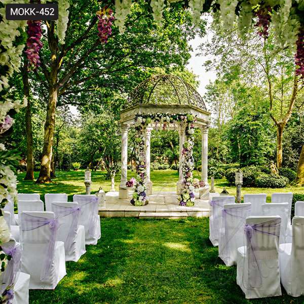 Beautiful Beige Marble Wedding Gazebo Decorations Factory Supply MOKK-452