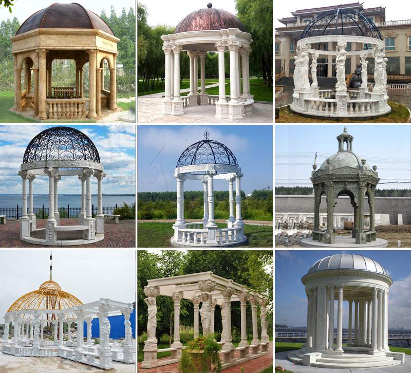 Hand Carved White Marble Gazebo Pavilion for Back Yards Related Products