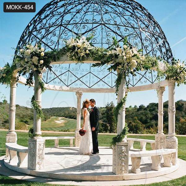 Large Outdoor Marble Wedding Gazebo Decor Supplier MOKK-454