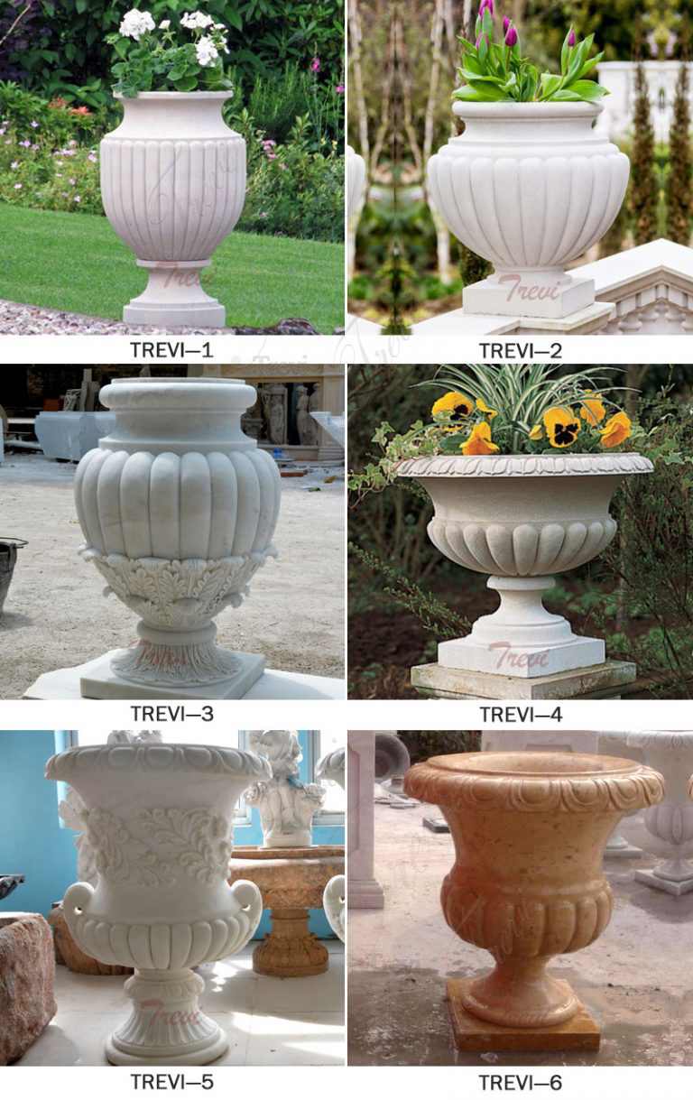 Outdoor Hand Carved White Marble Planter Flower Pots Related