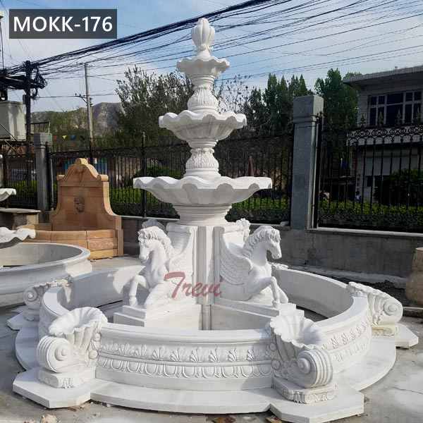 Large Outdoor Marble Horse Water Fountain Garden Decor for Sale MOKK-176