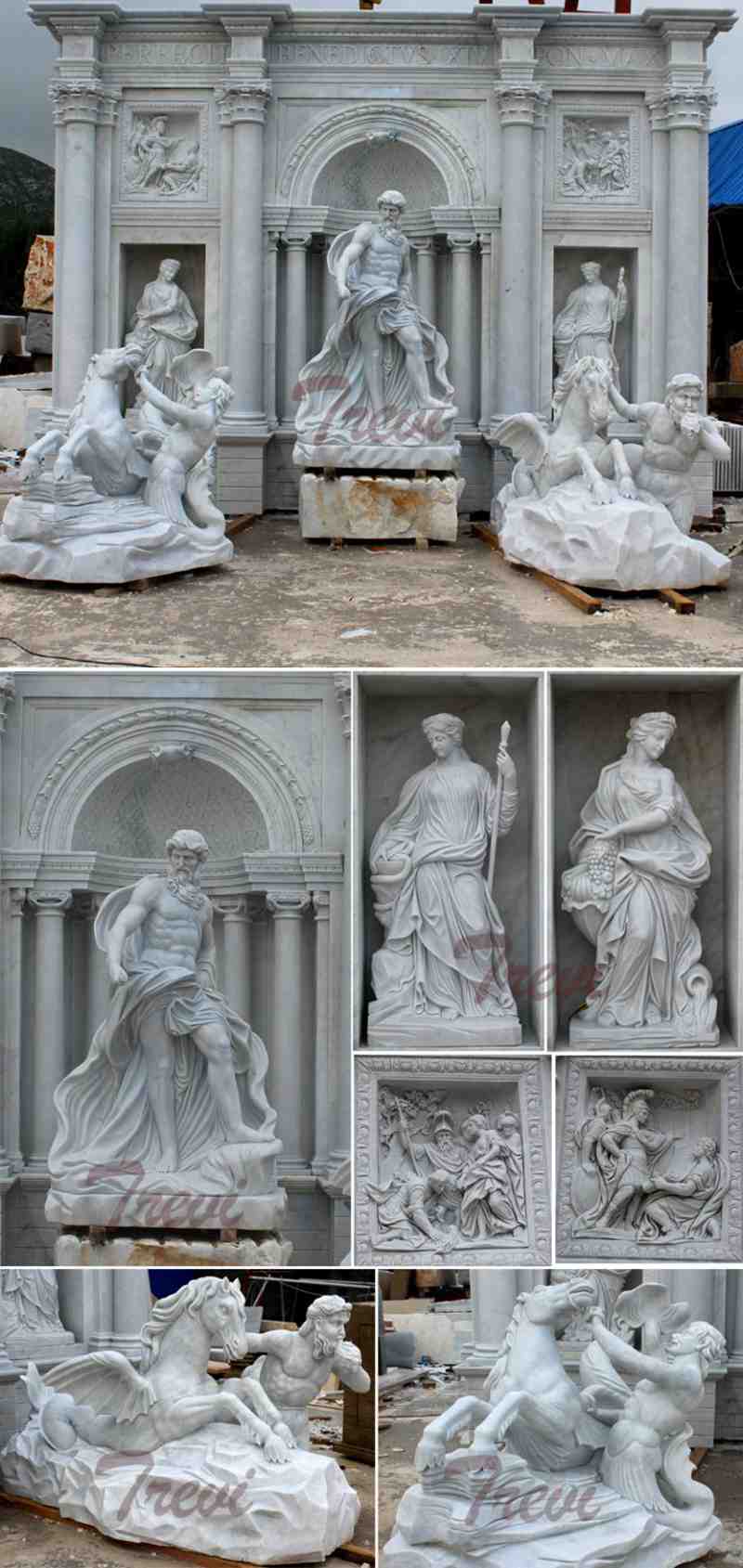 World Famous Marble Trevi Fountains Replica Luxurious Marble Fountains for Sale Details