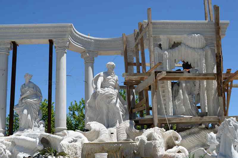 World Famous Marble Trevi Fountains Replica Luxurious Marble Fountains for Sale Installations