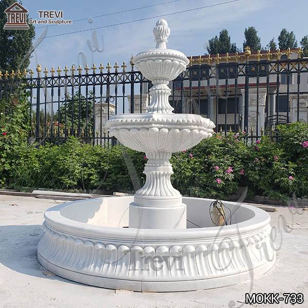 Hand Carved Outdoor White Marble Fountain from Factory Supply