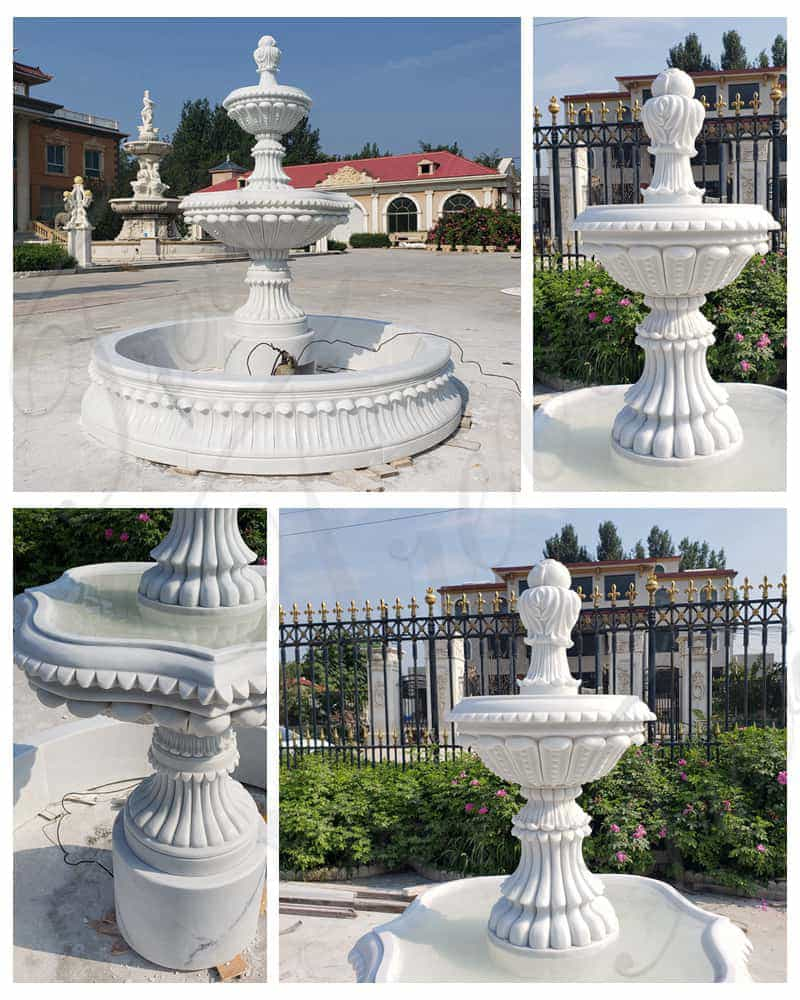 white-marble fountain