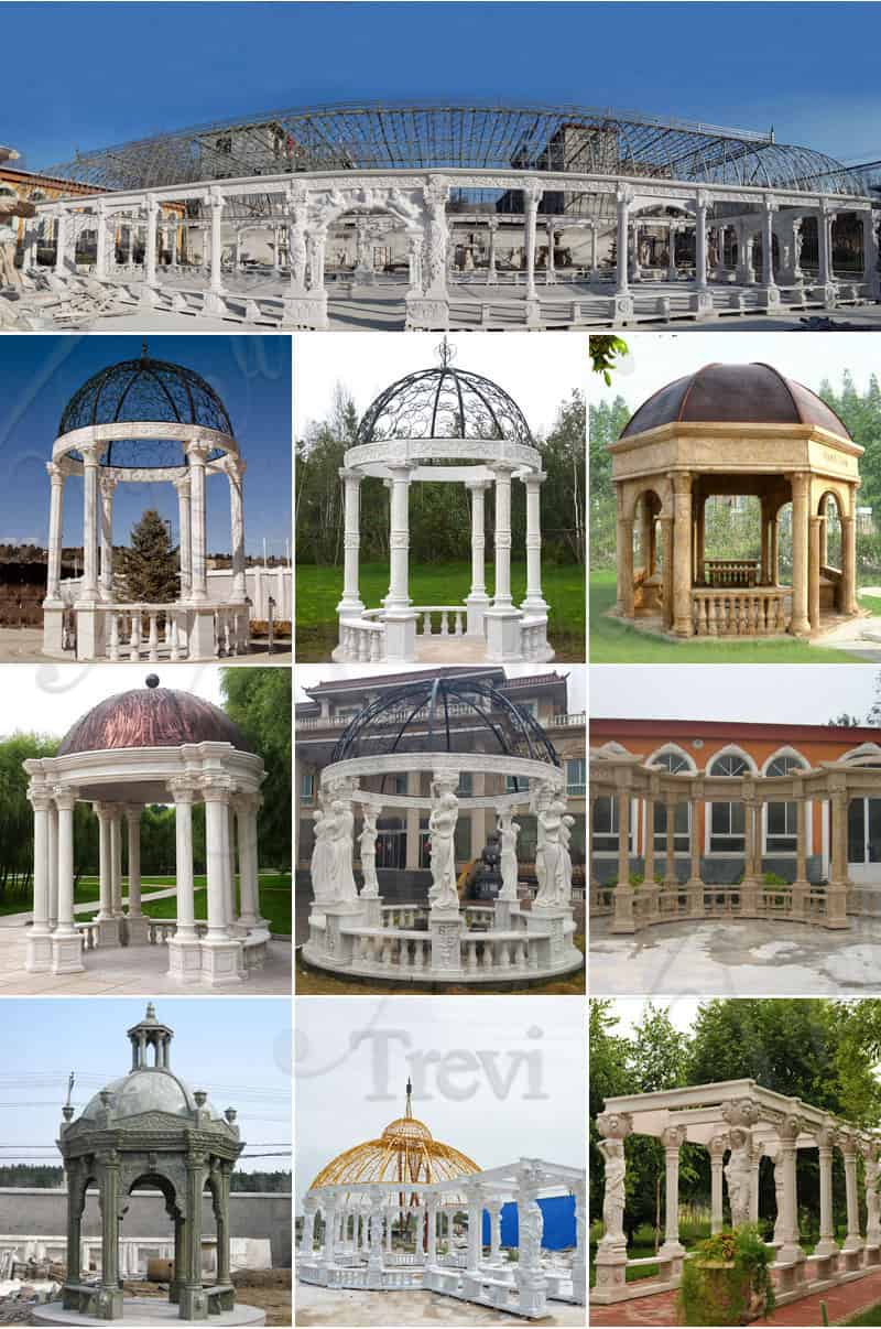 hand carved round gazebo for wedding ceremony