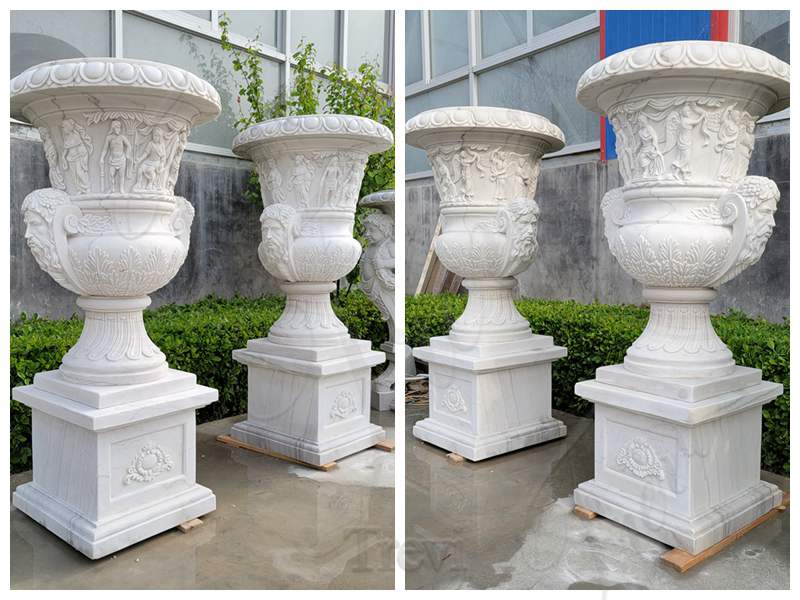 White Marble Planters for Garden (1)