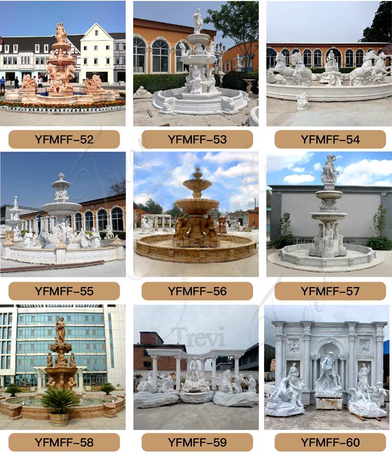 Large Marble Fountain - Trevi Sculpture (1)