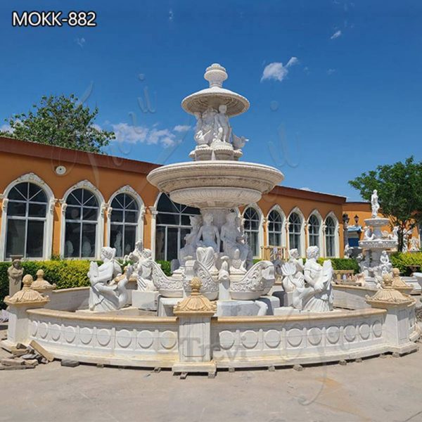 Luxury Large Marble Fountain with Statue for Sale MOKK-882