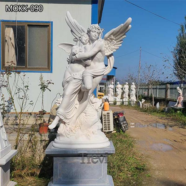 White Angel Love Marble Statue Outdoor Garden Decor for Sale MOKK-090