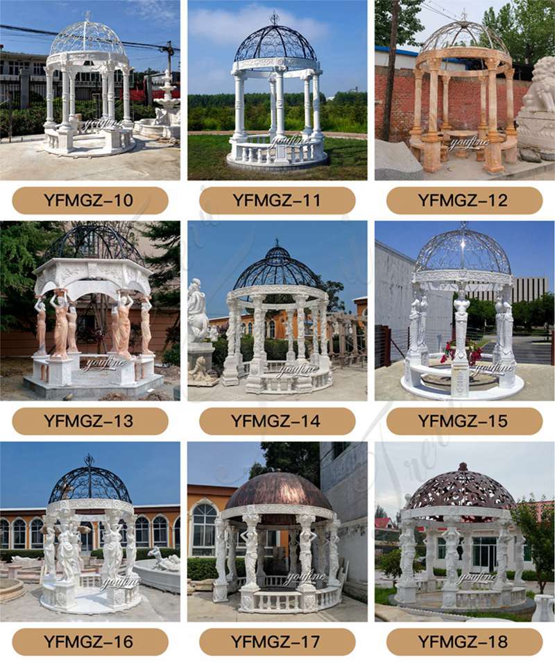 White Marble Gazebo -Trevi Sculpture