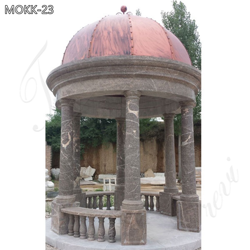 Classical Italian Marble Gazebo Outdoor Decor Supplier MOKK-23