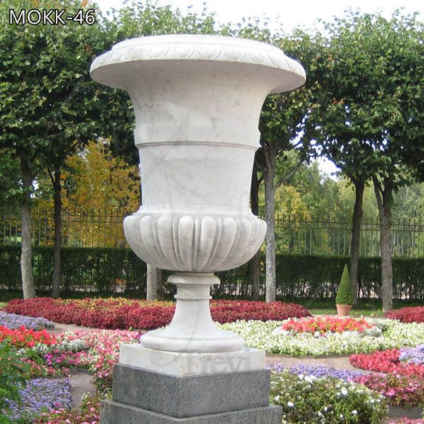 Hand Carved White Marble Planter Supplier MOKK-46