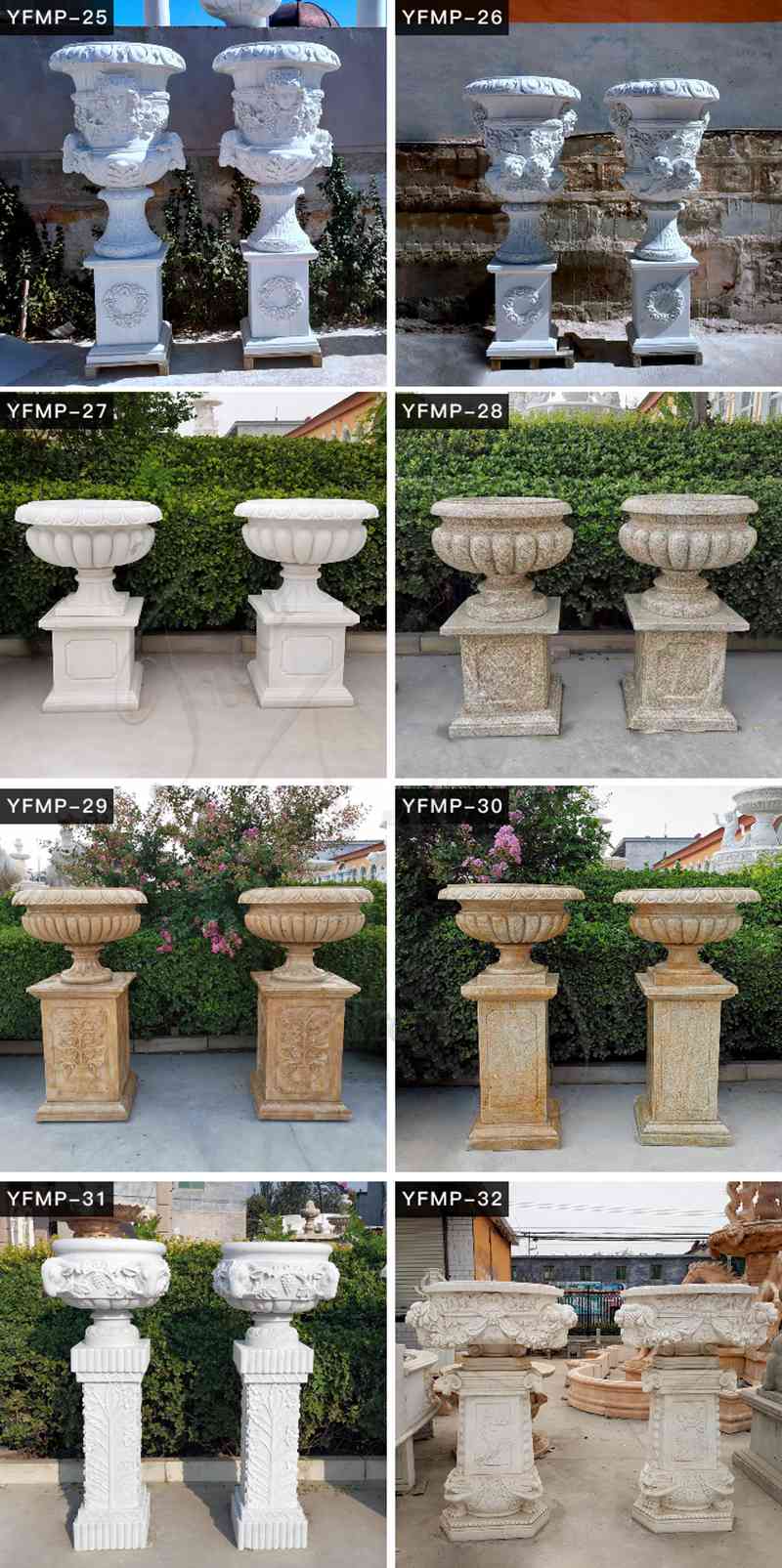 Marble Flower Pots -Trevi Sculpture