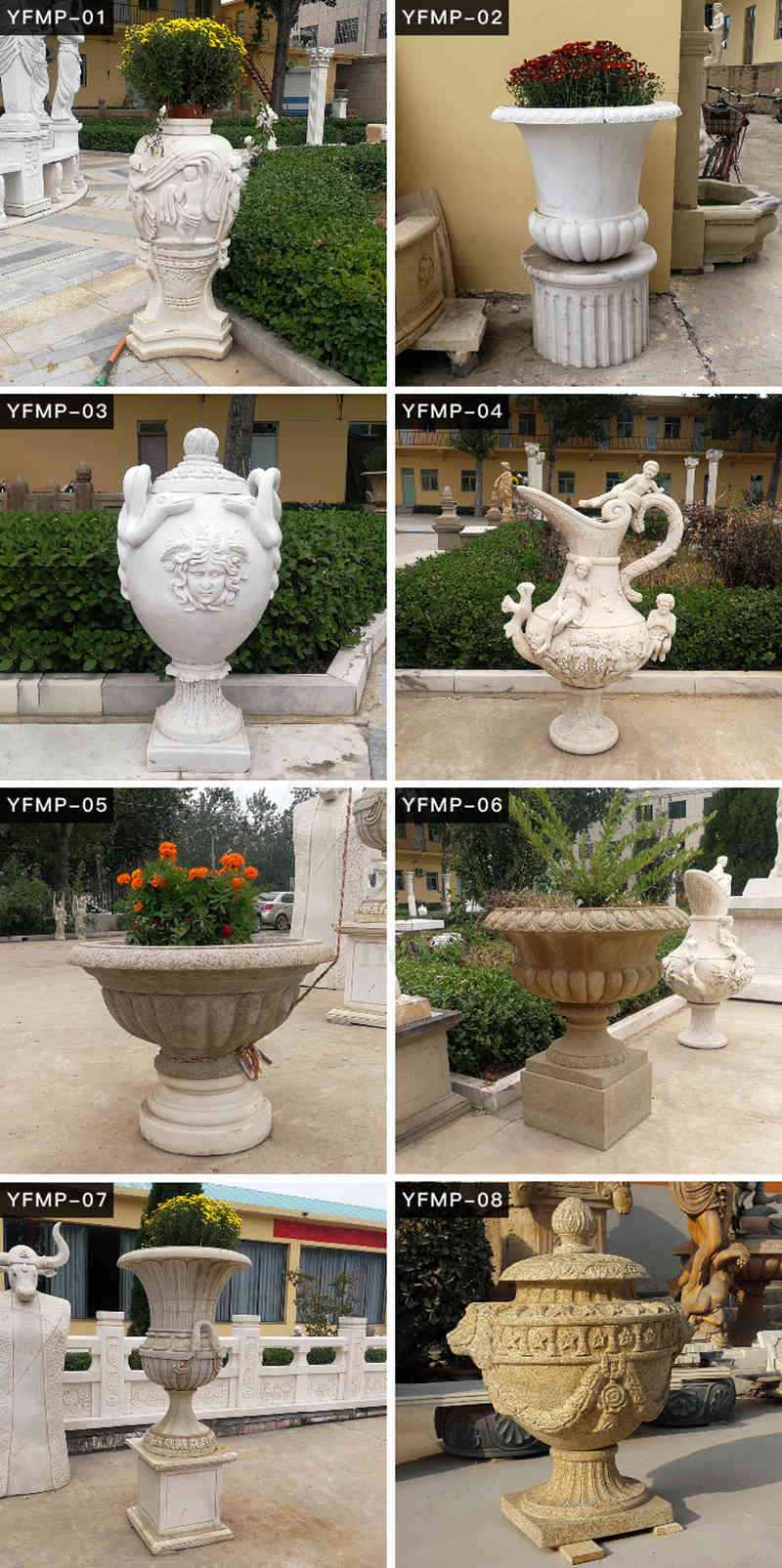 marble planters for sale -Trevi Sculpture