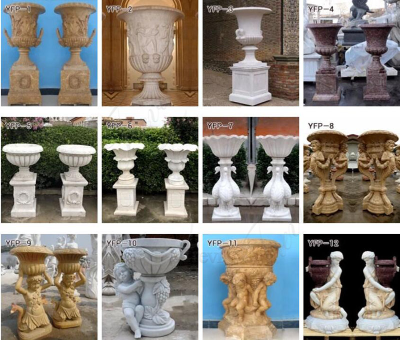 outdoor marble planter -Trevi Sculpture