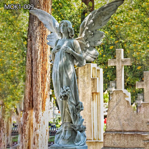 Exquisite Marble Cemetery Marble Angel Statue Supplier MOK1-009