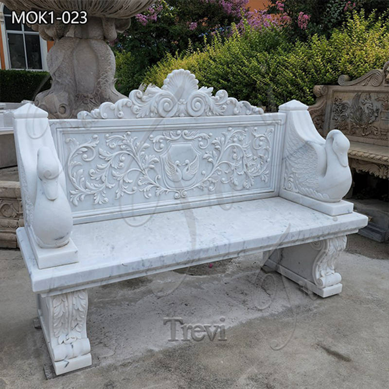 High-quality White Marble Bench for Garden Supplier MOK1-023