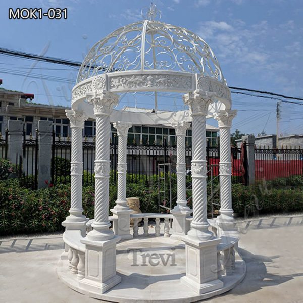 White Marble Gazebo Outdoor Decor for Sale MOK1-031