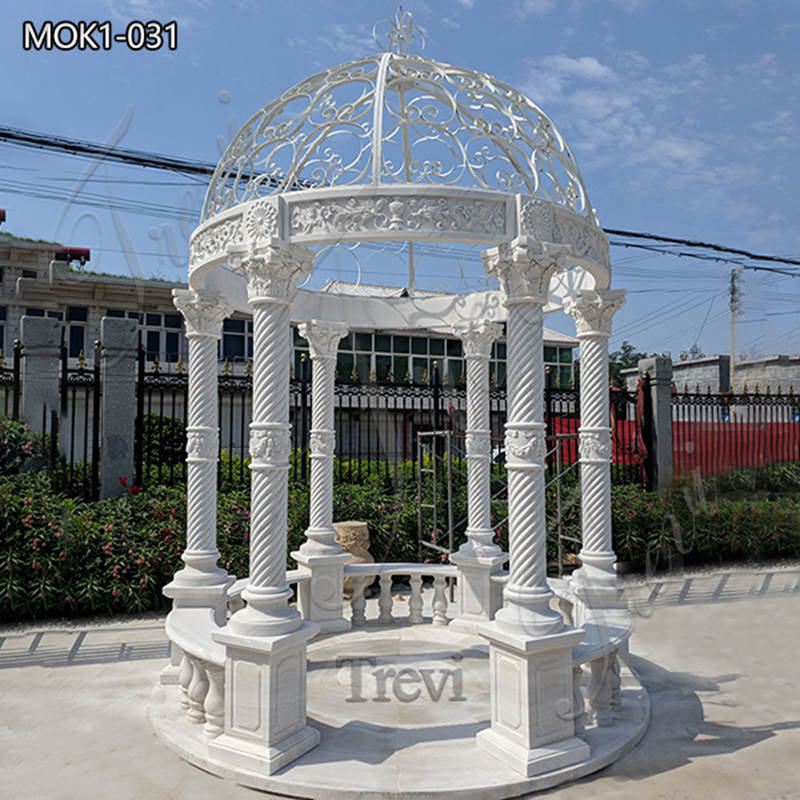 White Marble Gazebo Outdoor Decor for Sale MOK1-031