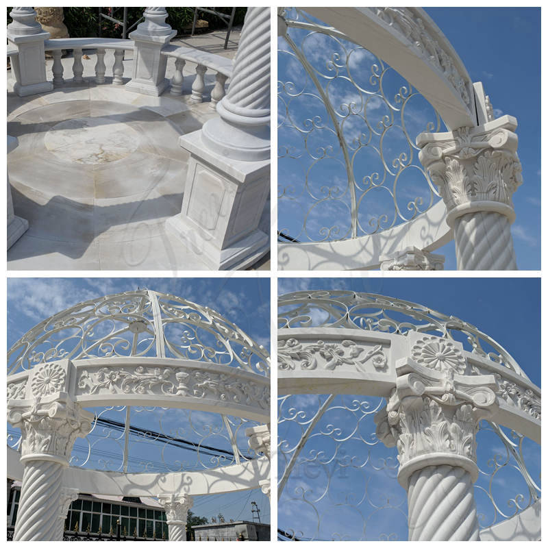 white marble gazebo -Trevi Sculpture