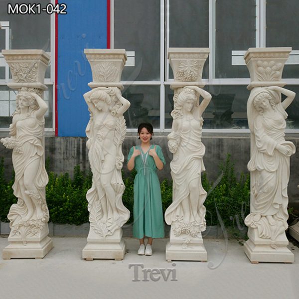 Exquisite Hand Carved Marble Statue Columns Wholesale MOK1-042