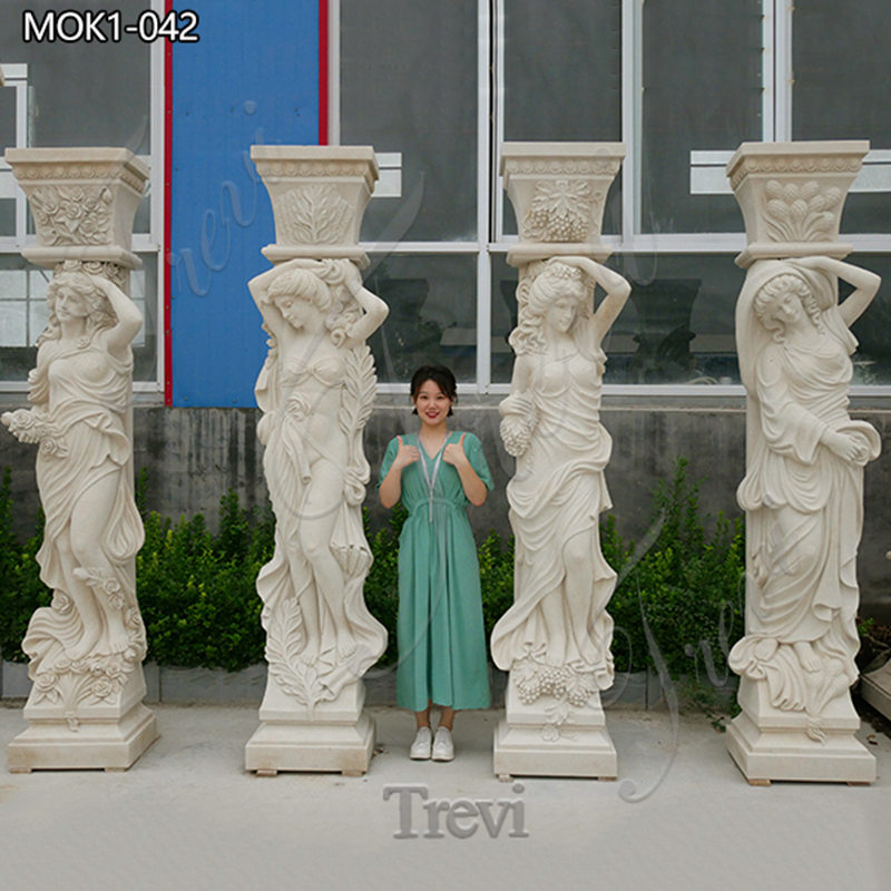 Exquisite Hand Carved Marble Statue Columns Wholesale MOK1-042