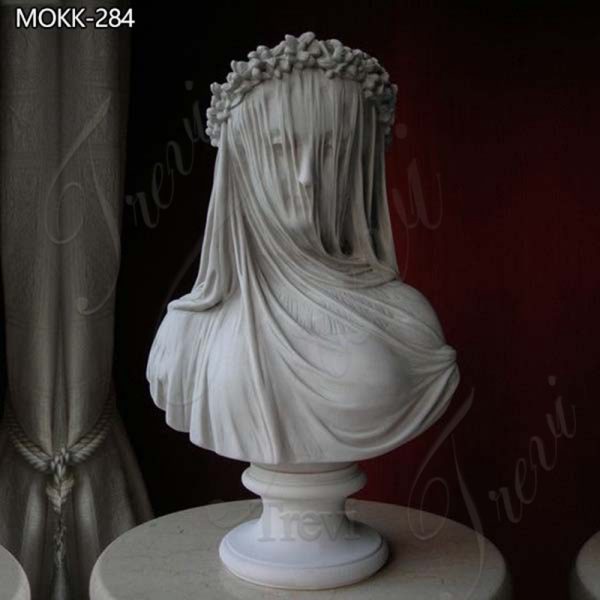 Indoor Beautiful Marble Veiled Lady Bust for Sale MOKK-284
