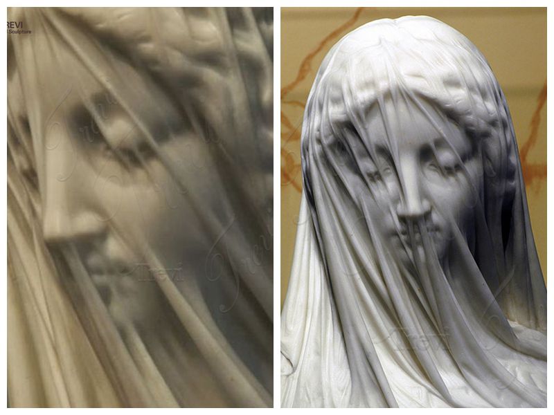 Indoor Beautiful Marble Veiled Lady Bust for Sale MOKK-284