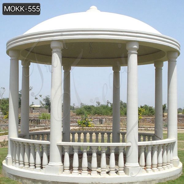 Outdoor White Marble Column Gazebo Supplier MOKK-555