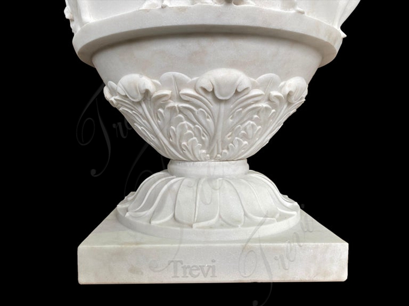 Outdoor White Marble Planter with Cover for Sale MOKK-712
