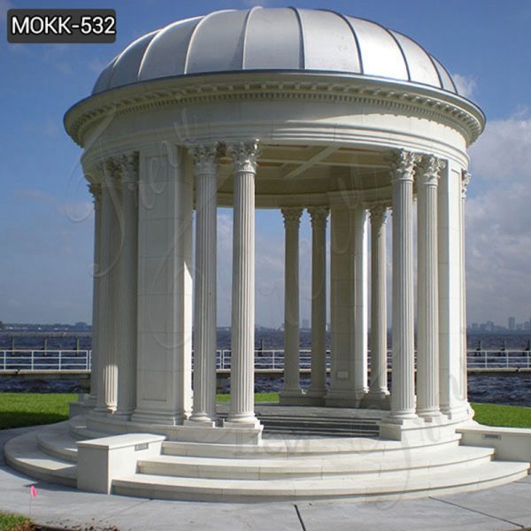 Outdoor White Marble Column Gazebo with Reasonable Price MOKK-532