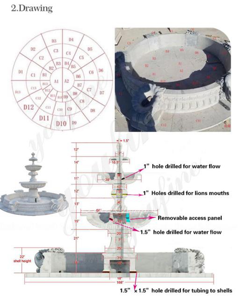 Hand Carved Marble Fountain Design Garden Decor for Sale MOK1-018